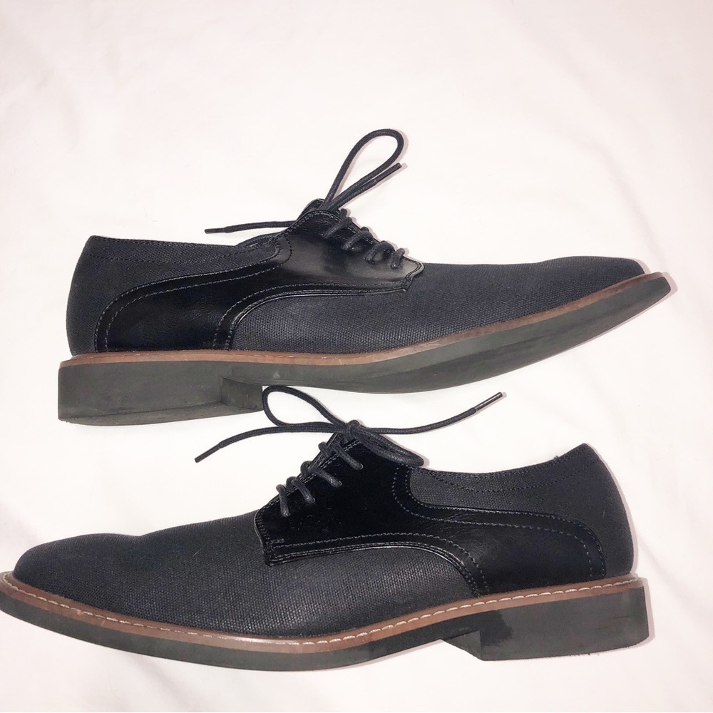 Guess Shoes Mens 9 EUR 42 Black Oxford Saddle Shoe Lace Up Academia Retro Casual